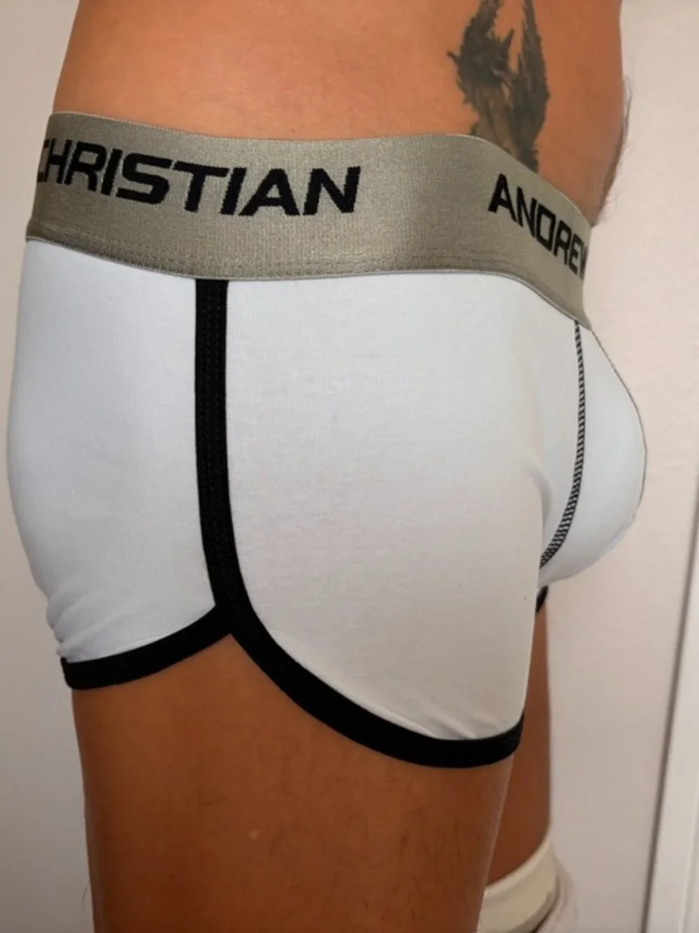 Andrew Christian Vintage Boxer Briefs Trunks Large White NEW